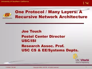 One Protocol / Many Layers: A Recursive Network Architecture
