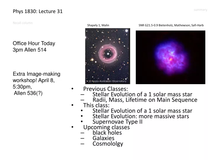 phys 1830 lecture 31