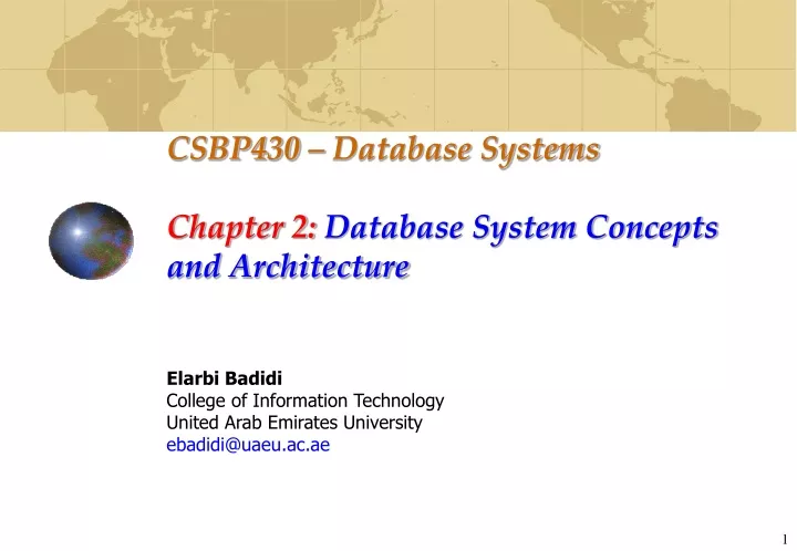 csbp430 database systems chapter 2 database system concepts and architecture