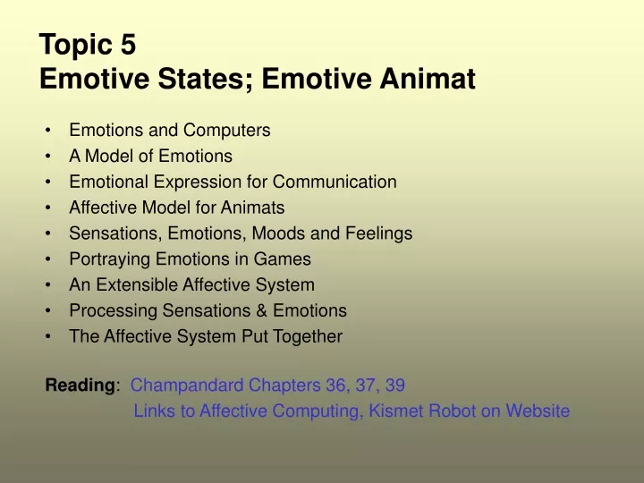 topic 5 emotive states emotive animat