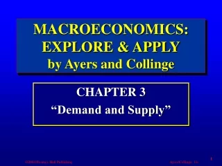 MACROECONOMICS:  EXPLORE &amp; APPLY by Ayers and Collinge