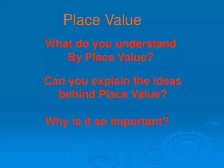 place value