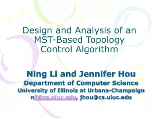 Design and Analysis of an MST-Based Topology Control Algorithm