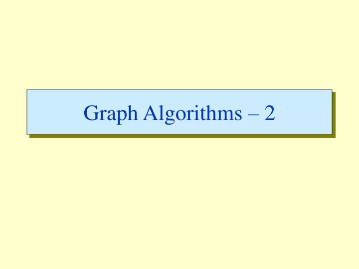 graph algorithms 2