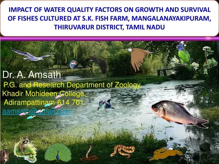 impact of water quality factors on growth