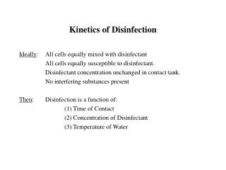 Kinetics of Disinfection