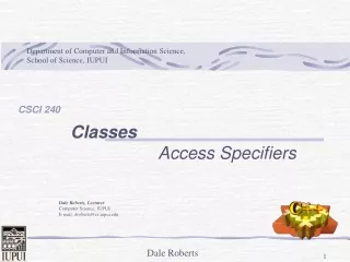 Classes Access Specifiers