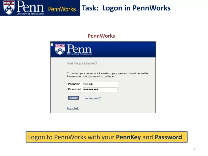 task logon in pennworks