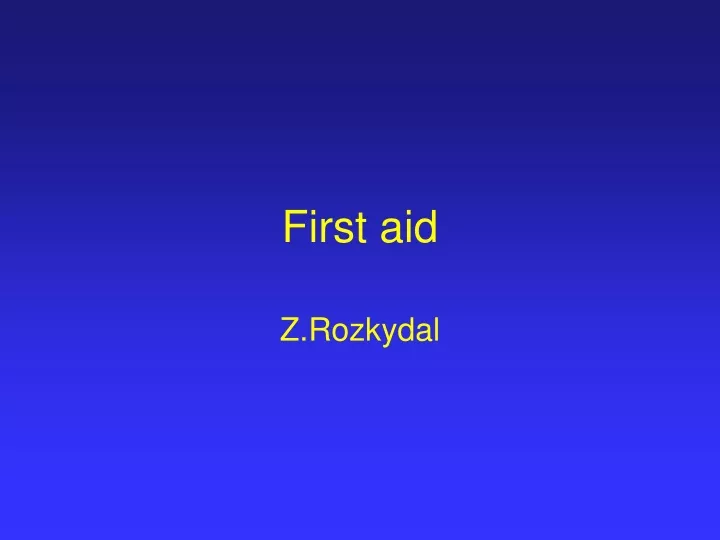 first aid