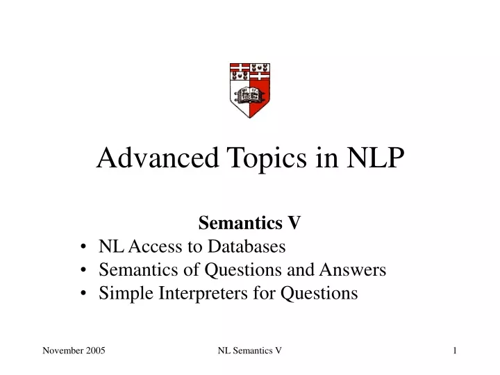 advanced topics in nlp