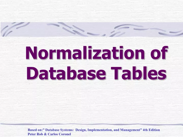 normalization of database tables