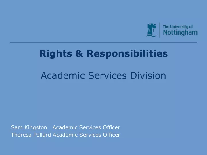 rights responsibilities academic services division