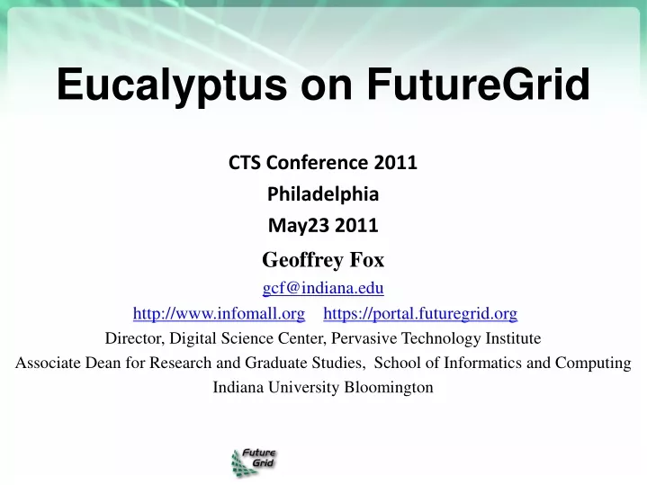 eucalyptus on futuregrid