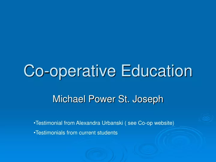 co operative education