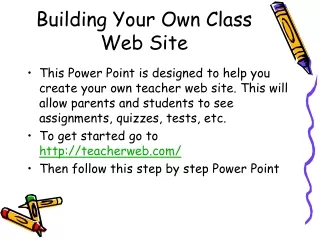Building Your Own Class Web Site