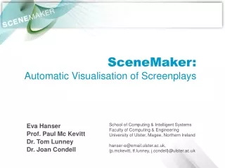 SceneMaker: Automatic Visualisation of Screenplays