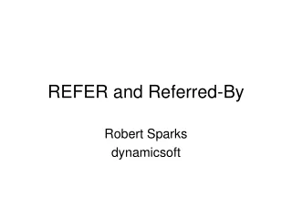REFER and Referred-By