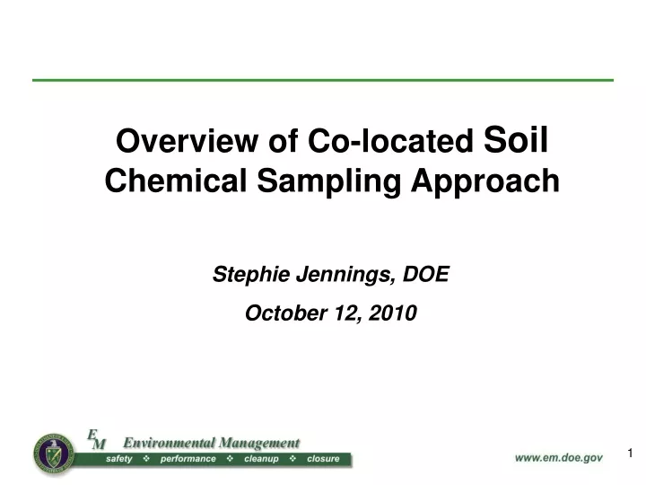 overview of co located soil chemical sampling