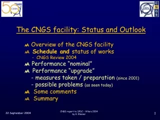 The CNGS facility: Status and Outlook