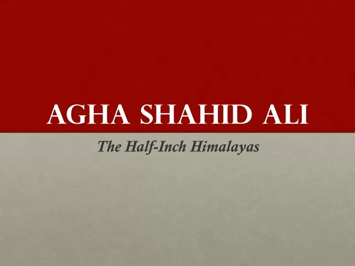 agha shahid ali