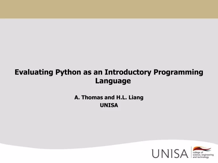 evaluating python as an introductory programming