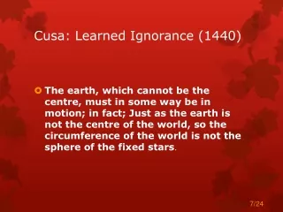 Cusa: Learned Ignorance (1440)