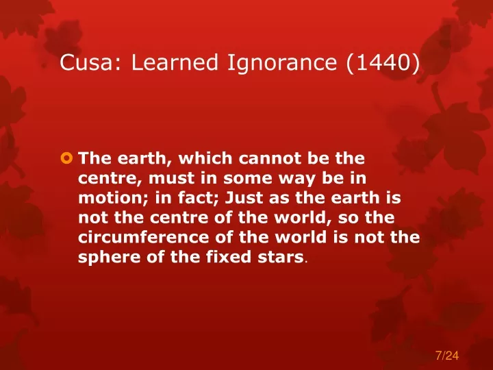 cusa learned ignorance 1440