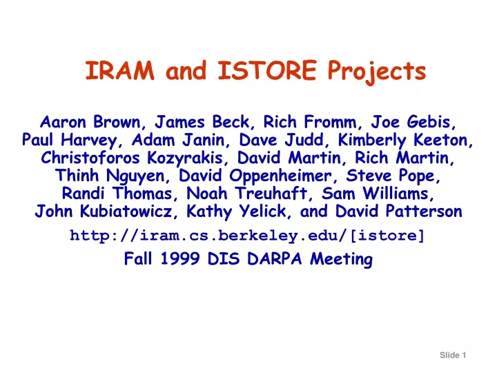 iram and istore projects