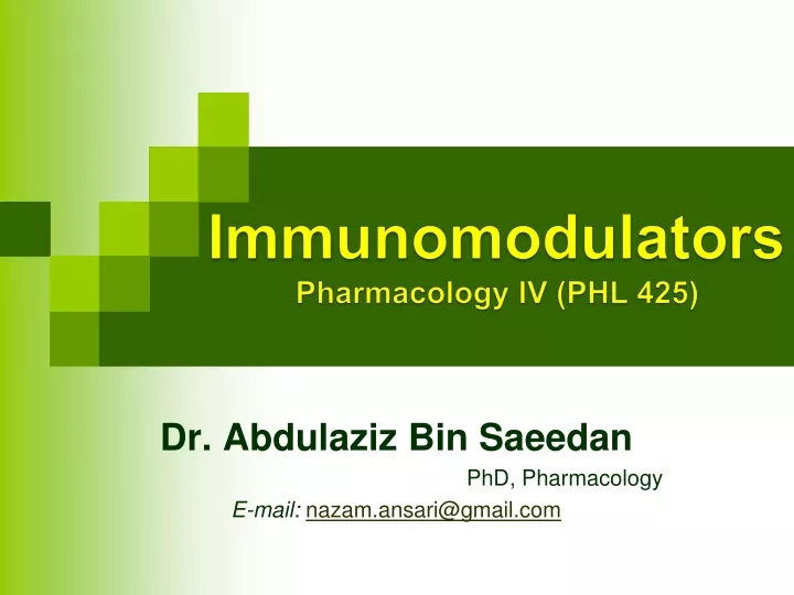 immunomodulators pharmacology iv phl 425