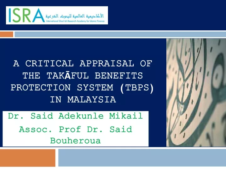 a critical appraisal of the tak ful benefits protection system tbps in malaysia
