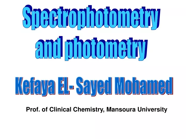 spectrophotometry and photometry