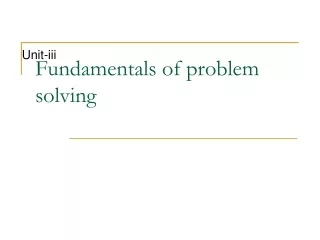Fundamentals of problem solving