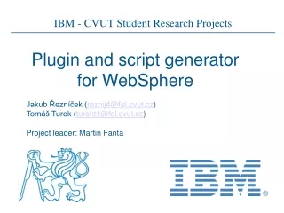 Plugin and script generator for WebSphere