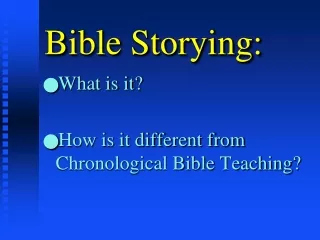 Bible Storying: