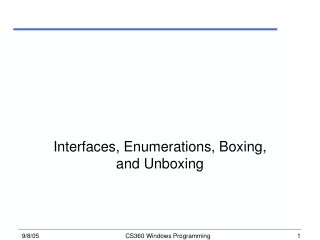Interfaces, Enumerations, Boxing, and Unboxing