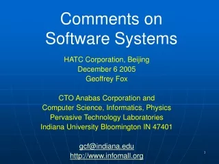 Comments on Software Systems