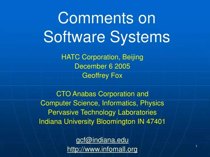 comments on software systems
