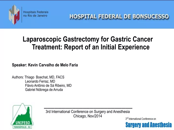 laparoscopic gastrectomy for gastric cancer
