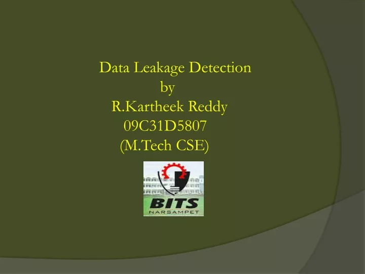 data leakage detection by r kartheek reddy