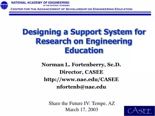 Designing a Support System for Research on Engineering Education