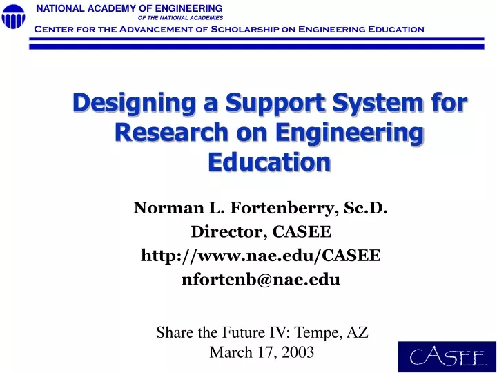 designing a support system for research on engineering education
