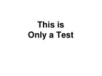 This is  Only a Test