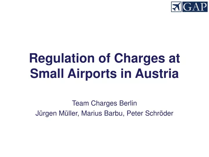 regulation of charges at small airports in austria