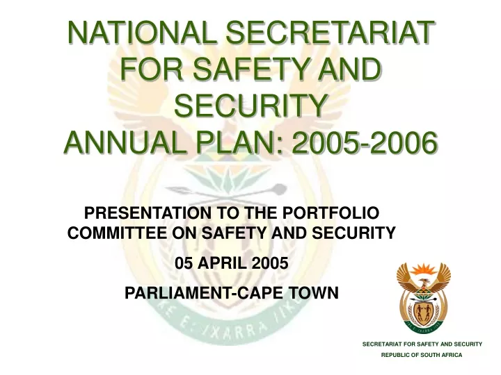 national secretariat for safety and security