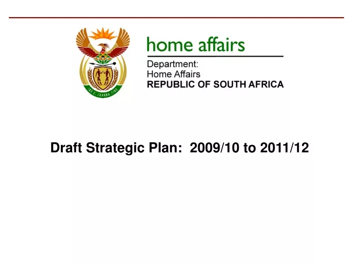 draft strategic plan 2009 10 to 2011 12