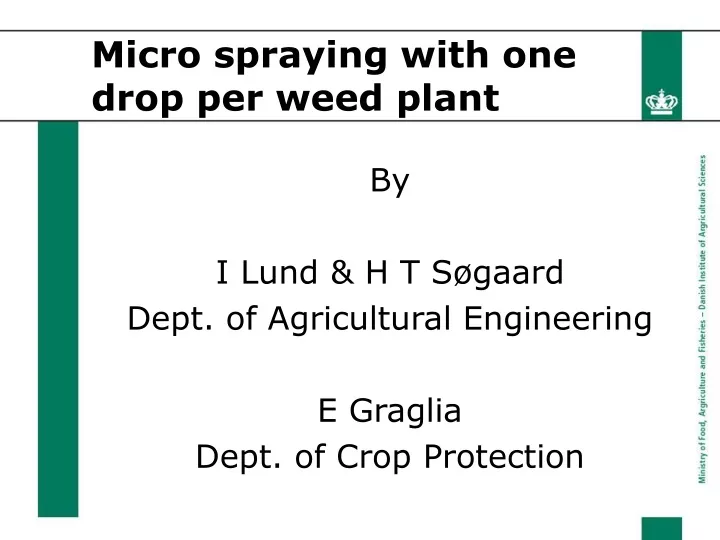 micro spraying with one drop per weed plant