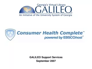 GALILEO Support Services September 2007