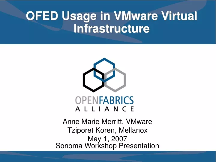 ofed usage in vmware virtual infrastructure