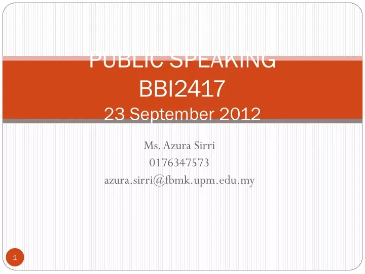 public speaking bbi2417 23 september 2012