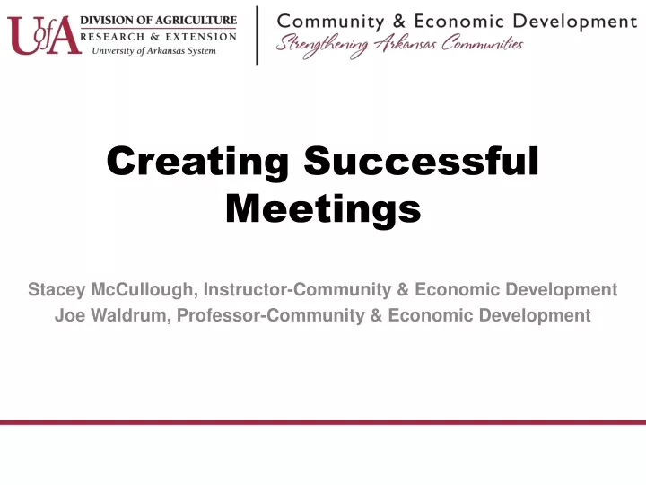 creating successful meetings